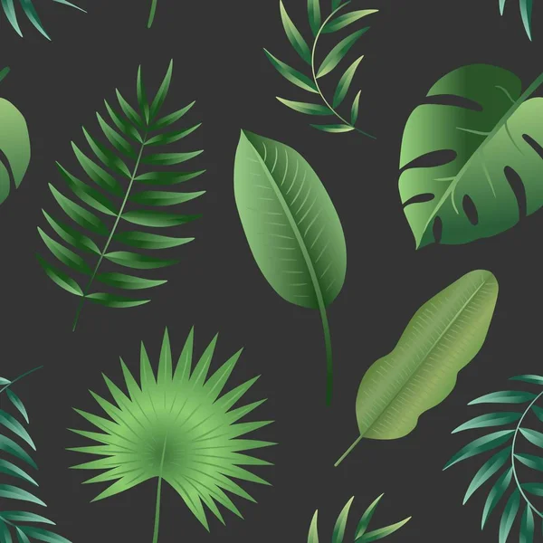 Vector seamless pattern tropical leaves. — Stock Vector