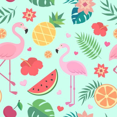 Vector seamless tropical pattern. clipart