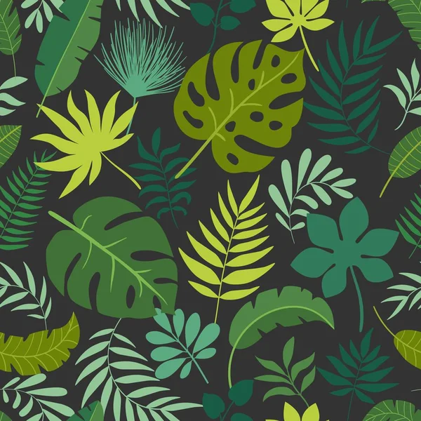 Vector seamless pattern tropical leaves. — Stock Vector