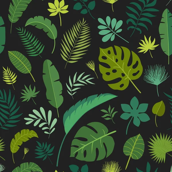 Vector seamless pattern tropical leaves. — Stock Vector