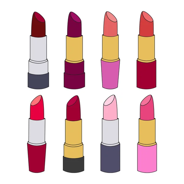 Set de lápices labiales vectoriales — Vector de stock