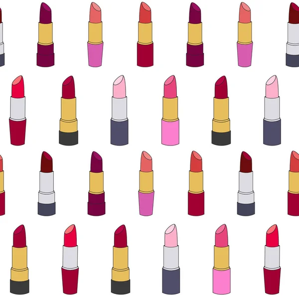 Seamless pattern with lipsticks — Stock Vector