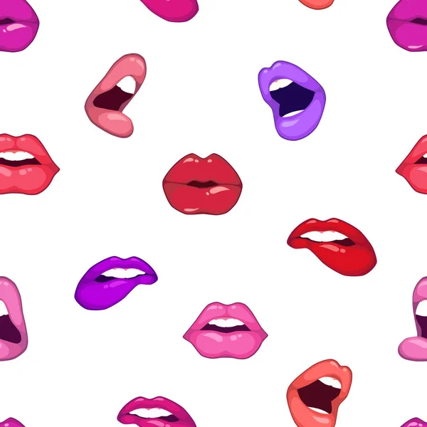 Naadloze vector patroon met sexy lippen. — Stockvector