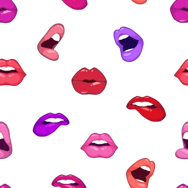 Seamless vector pattern with sexy lips. — Stock Vector