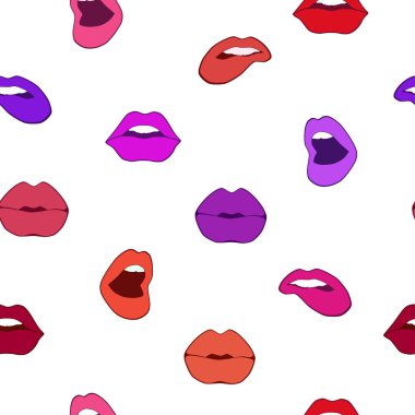 Dikişsiz vektör desen seksi dudaklar