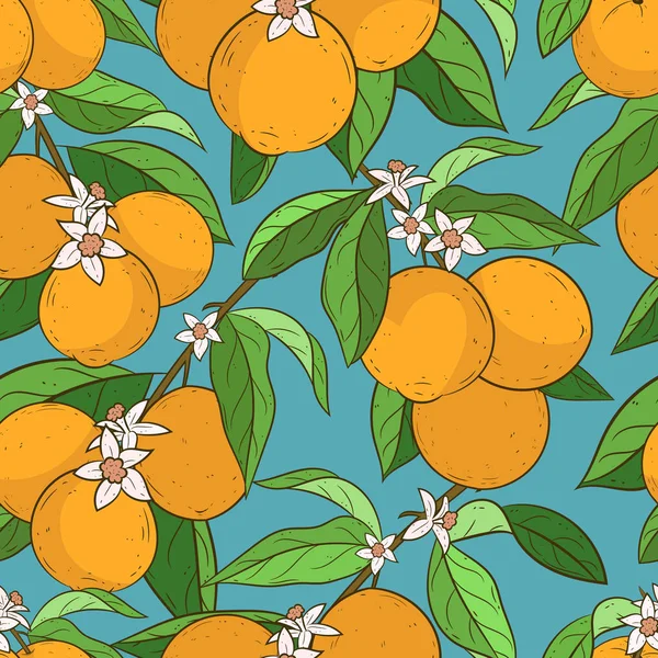 Modèle sans couture avec des oranges — Image vectorielle