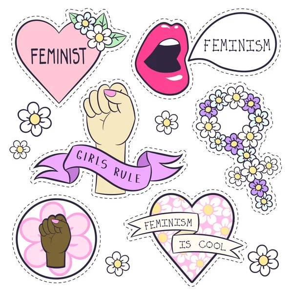 Vector ikonok a feminisim — Stock Vector
