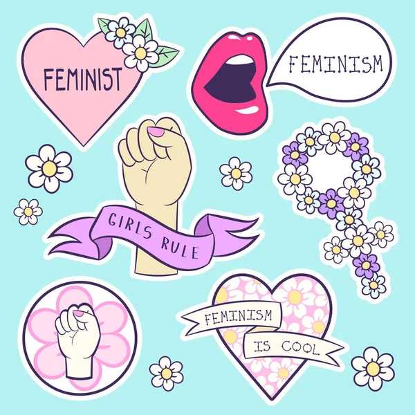 Vector ikonok a feminisim — Stock Vector