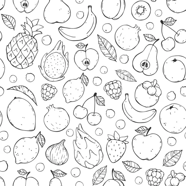 Vektor Niedliche nahtlose Muster mit Früchten. — Stockvektor