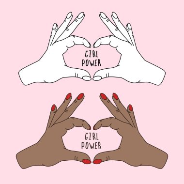 Vektör çizim feminizm hakkında. Kadın erkek eşitliği. Sevimli ve güzel karikatür tarzı.