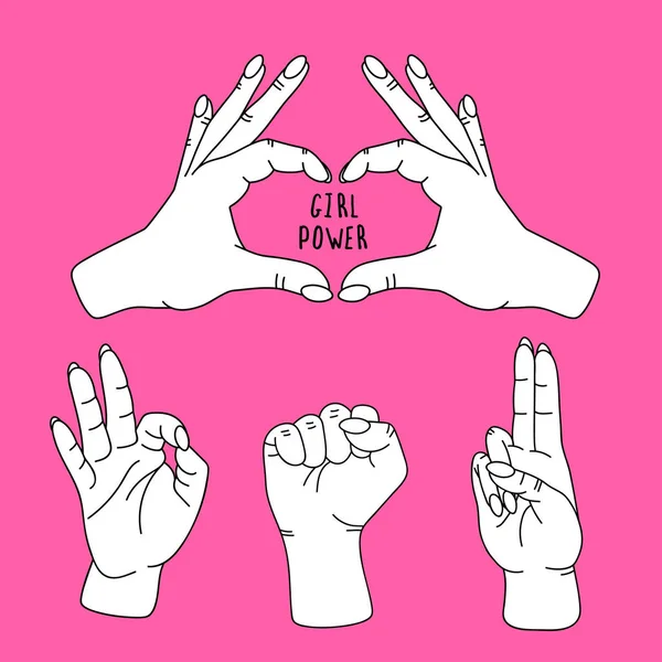 Vektör çizim feminizm hakkında. Kadın erkek eşitliği. Sevimli ve güzel karikatür tarzı.