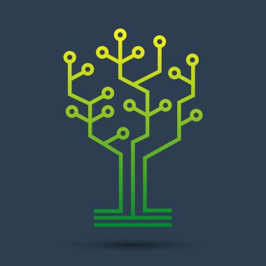 Devre levhasını desen ağaç şeklinde