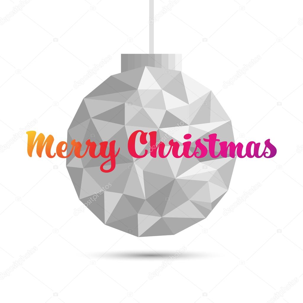 Christmas balls ornaments polygon style on white background