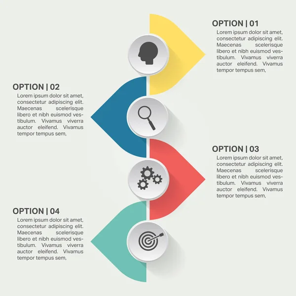 Concepto de negocio infográfico con 4 opciones — Vector de stock