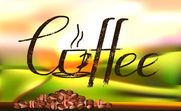 Ilustração vetorial de letras de café para café. Logotipo para empresa de café —  Vetores de Stock