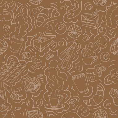 Kahve, çikolata desenli. İçkisiz, şekersiz, pastalı.,