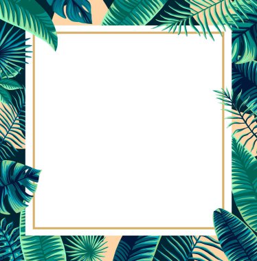 Moda Yazı Tropikal Tasarım Vektör Yaprak afişi Palmiye ağacından yapılmıştır