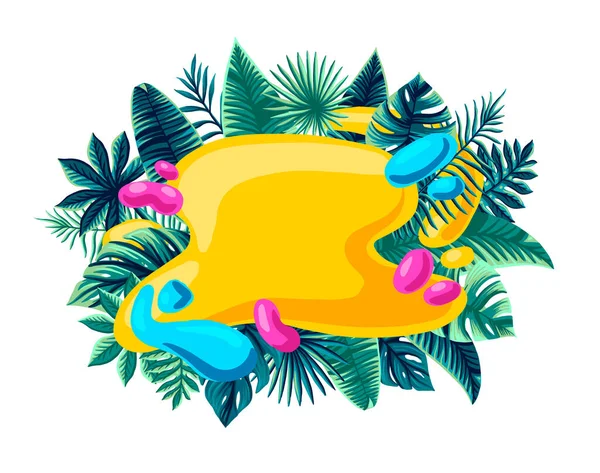 Sommer trendy Tropical Design Vector Leaves hell komponiert für die Beschriftung — Stockvektor