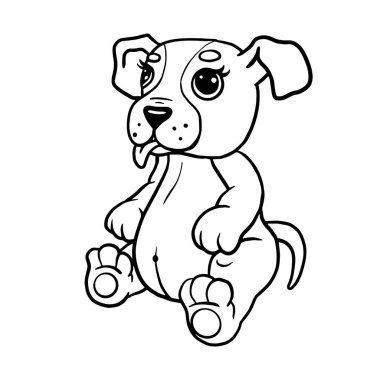 Çizgi film köpeği, şirin bir köpeğin vektör çizimi.