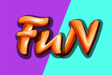 Parlak bir arkaplanda eğlenceli harfler.