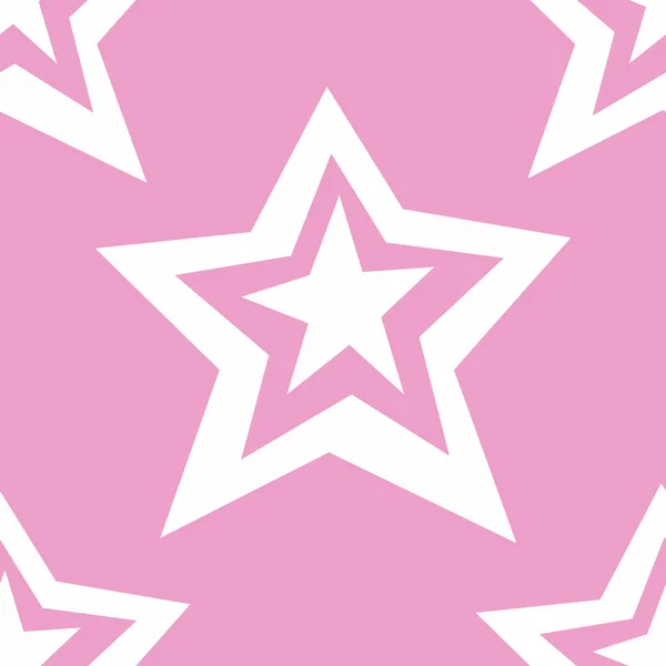 Rosafarbene Sterne Mit Nahtlosem Muster Auf Hellrosa Magnetischem Hintergrund Sternenmusterfliese — Stockvektor