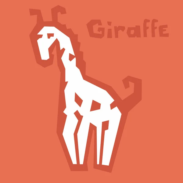 Petite Icône Girafe Coupée Papier Style Moderne Brutal Silhouette Abstraite — Image vectorielle