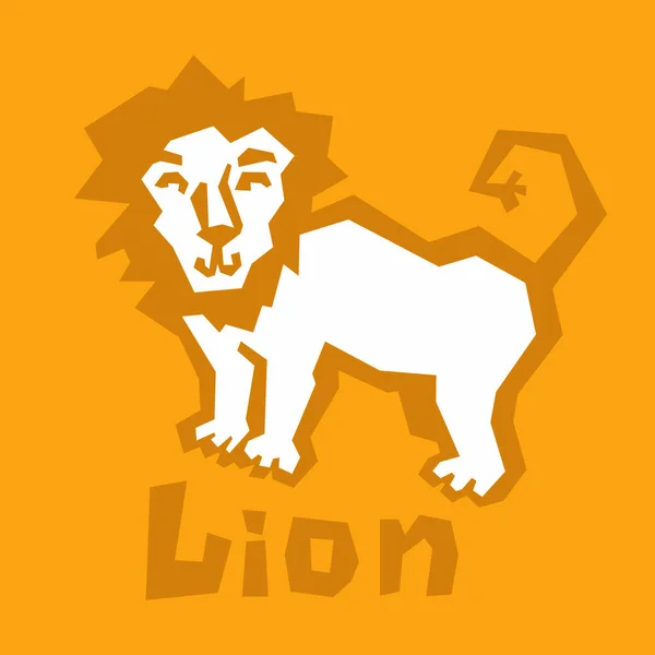 Lion Postać Kreskówki Płaska Prosta Ikona Styl Sztuki Symbol Zarysu — Wektor stockowy