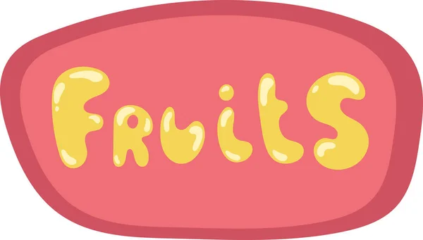 과일을 만드는 맛있는 식료품 가게를 배경에 텍스트 과일을 원래의 타이포그래피 — 스톡 벡터