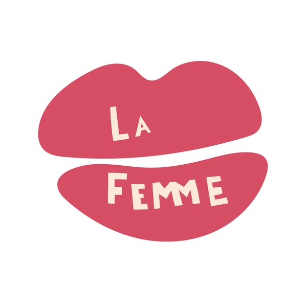 Kifejezés Femme Francia Nyelv Lány Erő Motivatív Kifejezés Feminista Idézet — Stock Vector