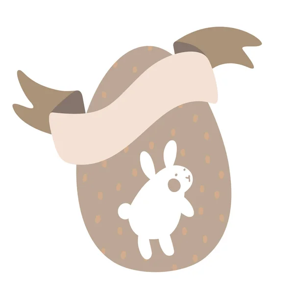 White Bunny Cute Chick Eggs Pattern Chocolate Ribbons 부활절 일러스트레이션 — 스톡 벡터