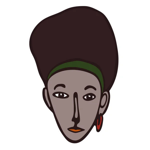 Retrato Femenino Africano Ilustración Lineal Minimalista Moderna Arte Crujiente Cara — Vector de stock