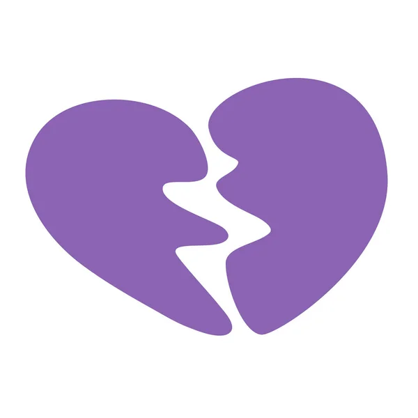 Maldito Corazón Morado Corazón Roto Divorcio Icono Plano Para Aplicaciones — Vector de stock