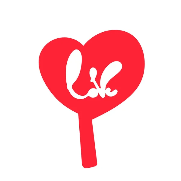 Feliz Día San Valentín Postal Tipográfica Formato Cuadrado Palabra Amor — Vector de stock
