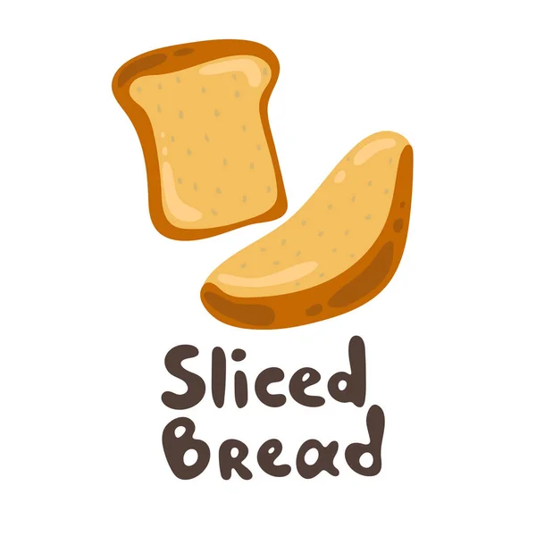 Kousek Toastového Chleba Izolovaná Ikona Pekárny Bílém Pozadí Eps10 Vektorová — Stockový vektor
