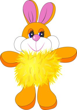 Yumuşak ceketli, güzel gözlü sevimli bir peri masalı tavşanı.