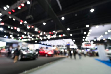 Otomobil ve otomobil, iş ticari olay kavramı gösterilen kamu olay sergi salonu bulanık, ufuk arka plan