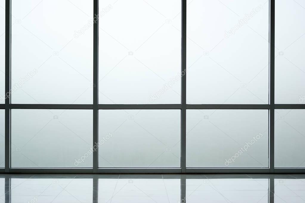 Frosted glass wall background interior of modern office building, contemporary architecture concept
