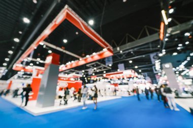 Kamu sergi salonunun ufuk arka plan bulanıklık. İş fuar, iş Fuarı veya borsa. Kuruluşunuzda ya da şirketinizde olay, ticari ticaret veya alışveriş merkezi reklam kavramı pazarlama