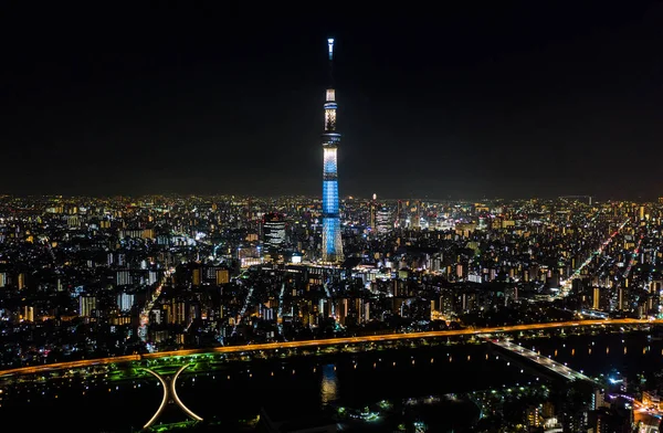 Aerial View Tokyo Skytree Sumida River Japanese Landscape Tokyo City — Stock Photo, Image