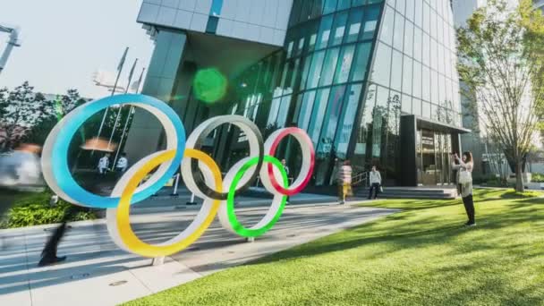 Tokyo Japan Nov 2019 Time Lapse Asian People Visit Olympic — Stock Video
