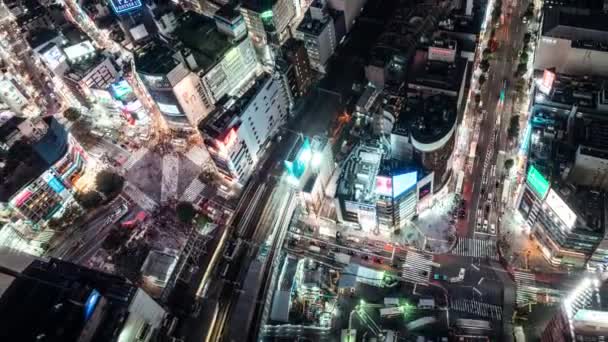 Tokio Japonsko Listopadu 2019 Časová Prodleva Automobilové Dopravy Křižovatce Shibuya — Stock video