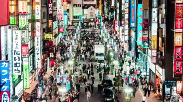 Tokio Japón Nov 2019 Lapso Tiempo Multitud Los Asiáticos Caminan — Vídeo de stock