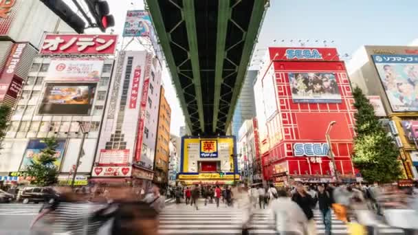 Tokio Japan Nov 2019 Tijdsverloop Van Overvolle Mensen Die Weg — Stockvideo
