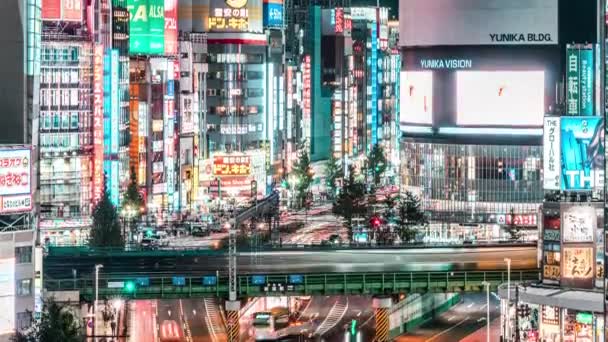 Tokyo Japan Nov 2019 Time Lapse Car Traffic Train Transport — Stock Video