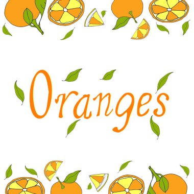 Hediye kartları için portakallı boş. Vektör el çizimi Görüntü EPS10