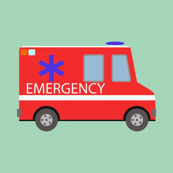 Vektor Illustration Krankenwagen auf blauem Hintergrund — Stockvektor