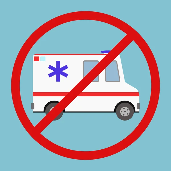 Vector illustration ambulance car on blue background — Stock Vector
