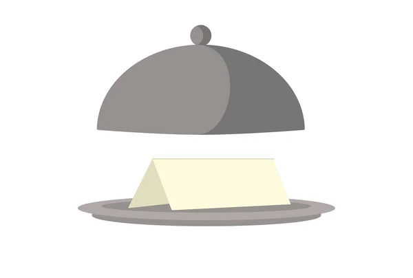 Cloche Lebensmittel Teller Vektor Zeichen Illustration Symbol — Stockvektor