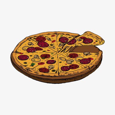 Pizza Düz Simgesi