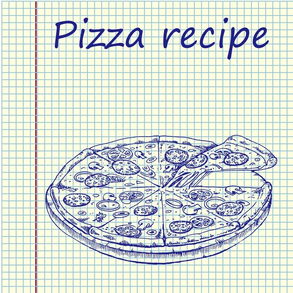 Pizza-Flach-Ikone — Stockvektor